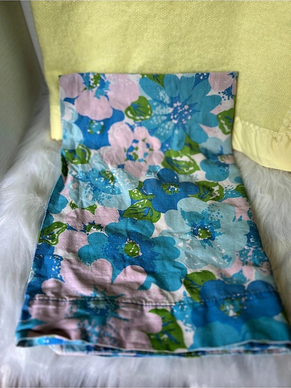 Wabasso Floral Print Blue & Pink Pillow Case